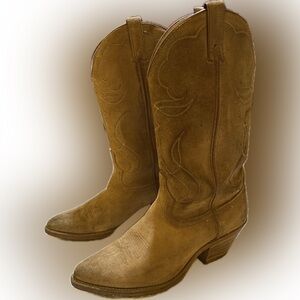 Vintage Acme Cowboy Boots Blonde Suede Men’s 9